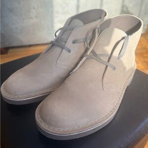 Clarks Buchacre 2 Mens Ankle Boots Taupe Distressed 9.5M Dark Sand Chukka Suede